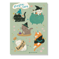 Magical Cats A6 Sticker Sheet
